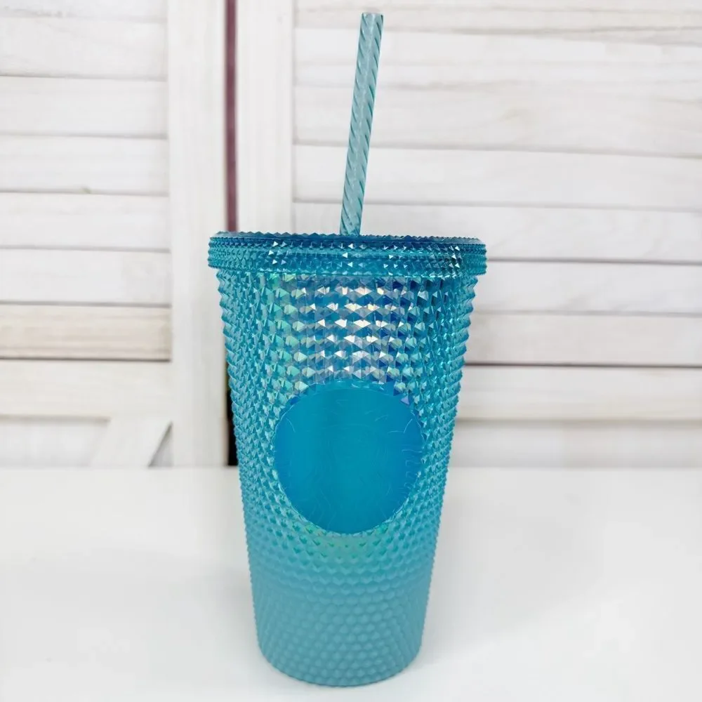 Starbucks Diamond Cut Studded Ombre‎ Glacier Blue Tumbler Cup Blue 16oz Grande